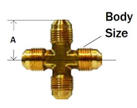 Forged Flare Cross 45deg Flare Diagram